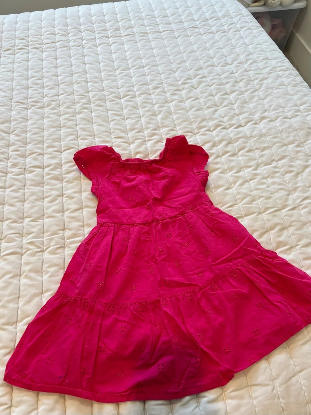🌸 Carter's Bright Pink Eyelet Tiered Dress 🌸 Size 6
